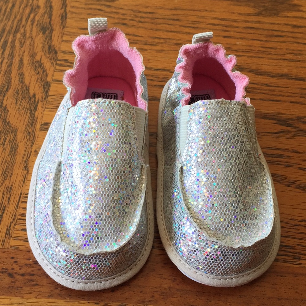 Me in Mind sparkly slip on shoes